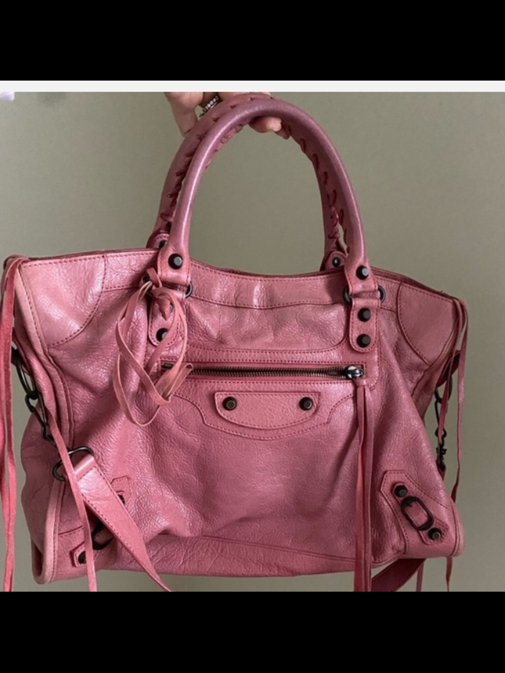 Balenciaga Pink Leather Shoulder Bag
